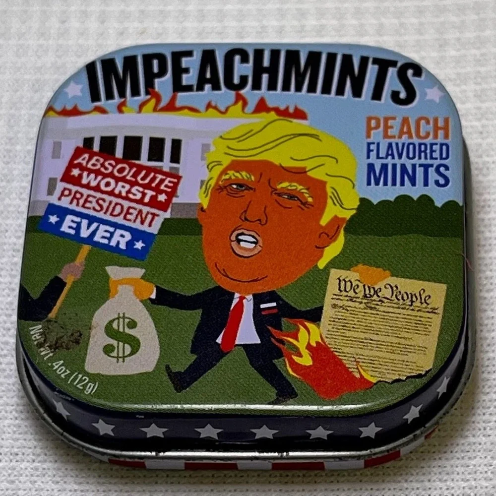 IMPEACHMINTS Peach Flavored Mints Tin The Unemployed Philosophers‎ Guild